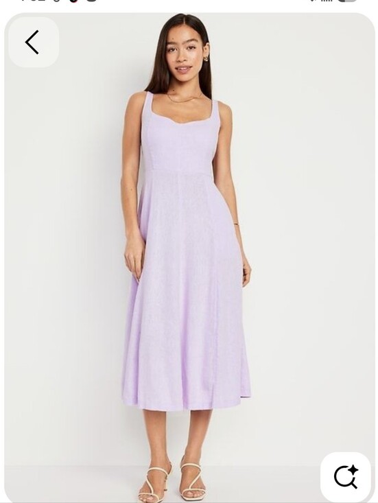 Old Navy Dresses & Skirts - Lilac Linen Sleeveless Square-Neck Midi Dress